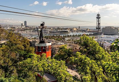 Montjuïc e funivia con vista su Barcellona